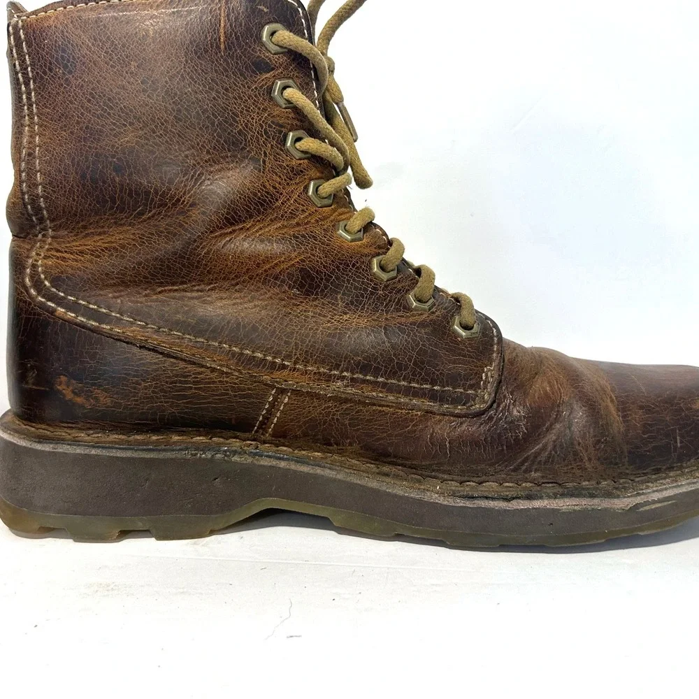 Dr. Martens Jasper Boots Men 10 Brown Distressed Leather Lace Up Gorpcore Grunge